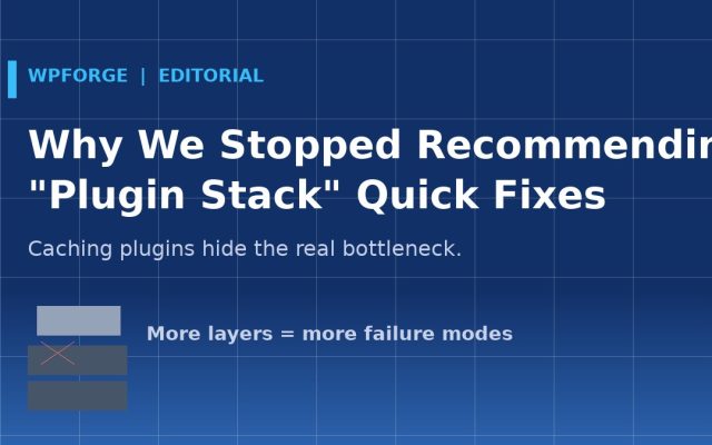 Why We Stopped Recommending “Plugin Stack” Quick Fixes